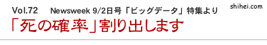 「死の確率」割り出します～Newsweek9/2日号「ビッグデータ」特集